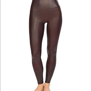 Spanx faux leather leggings- brown